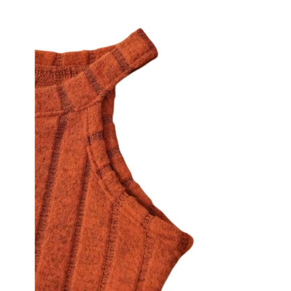 SHEIN Girls' Casual Thick-Knitted Ribbed Top, Flared Pants Set IN Orange - Size - Picture 6 of 6